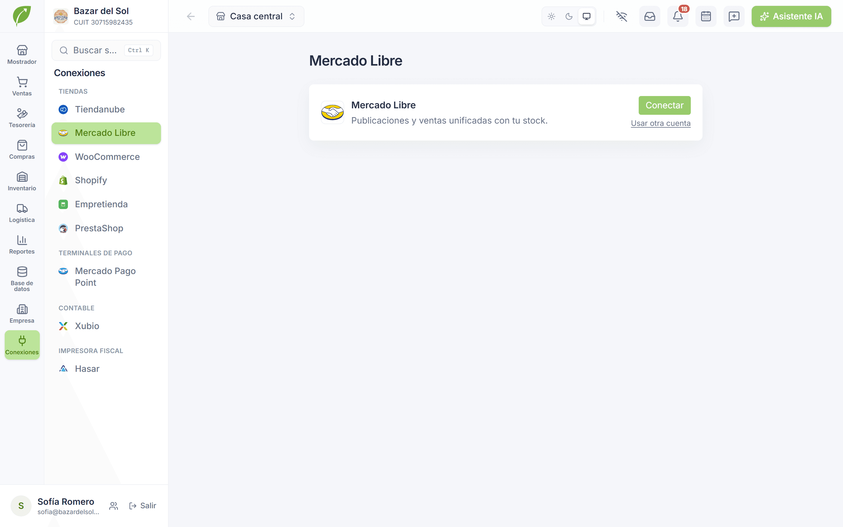 Integración de Mercado Libre en Tilo