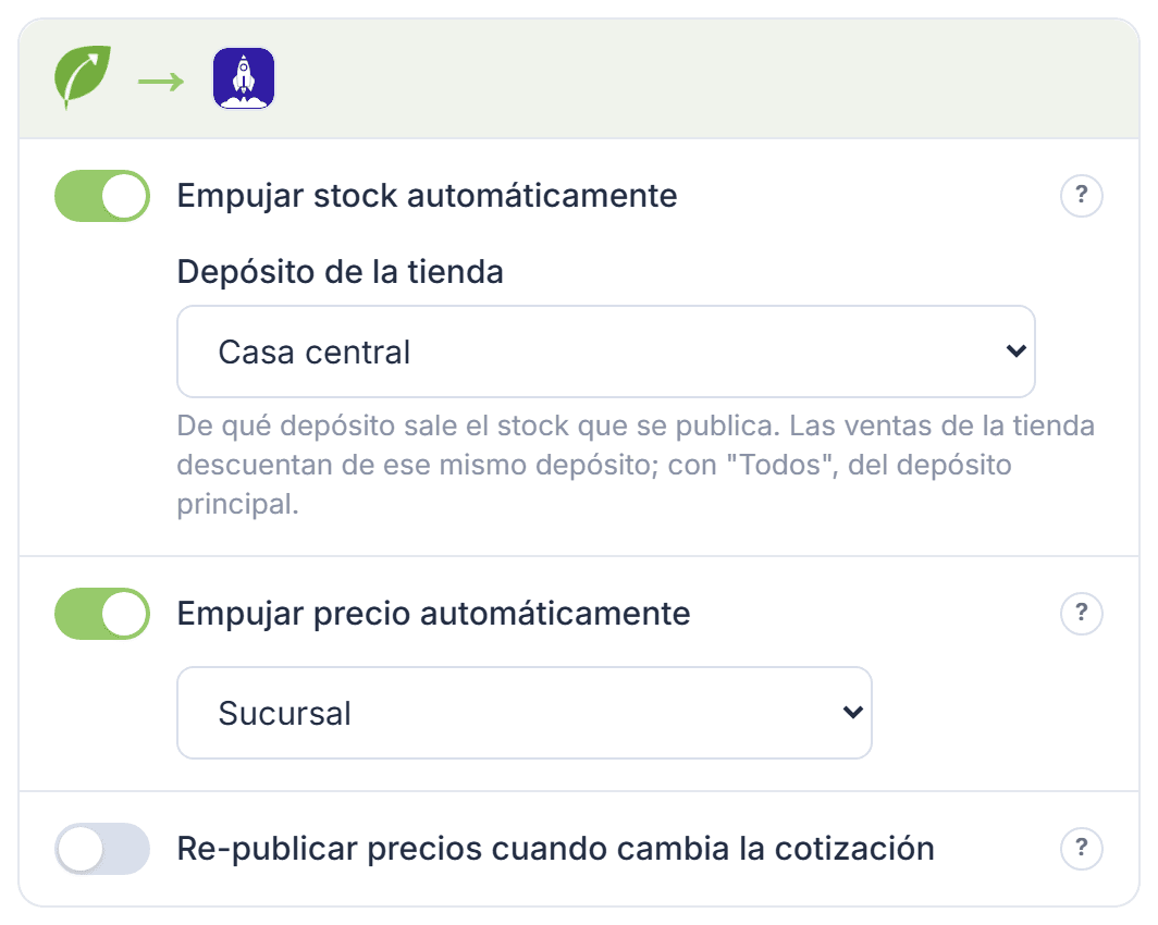 Qué manda Tilo a Tienda Negocio: stock y precio