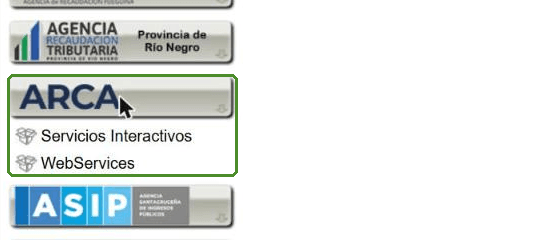 Lista de organismos con ARCA desplegado en Servicios Interactivos y WebServices
